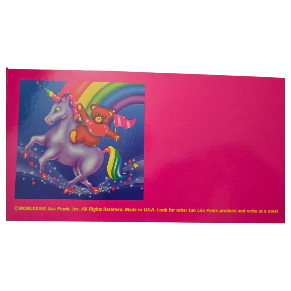 Lisa Frank Rainbow Bear Riding A Unicorn FOLDER